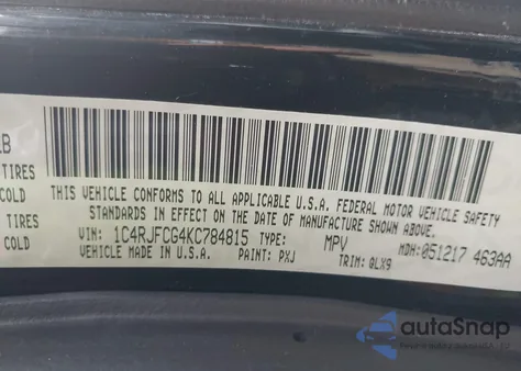 2019 Jeep Grand Cherokee High Altitude 4X4 z USA, uszkodzony, nr VIN 1C4RJFCG4KC784815